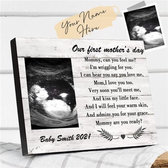 Custom Baby Sonogram Picture Frame, Keepsake Baby Ultrasound Frame, Wood - Picture 1 of 3